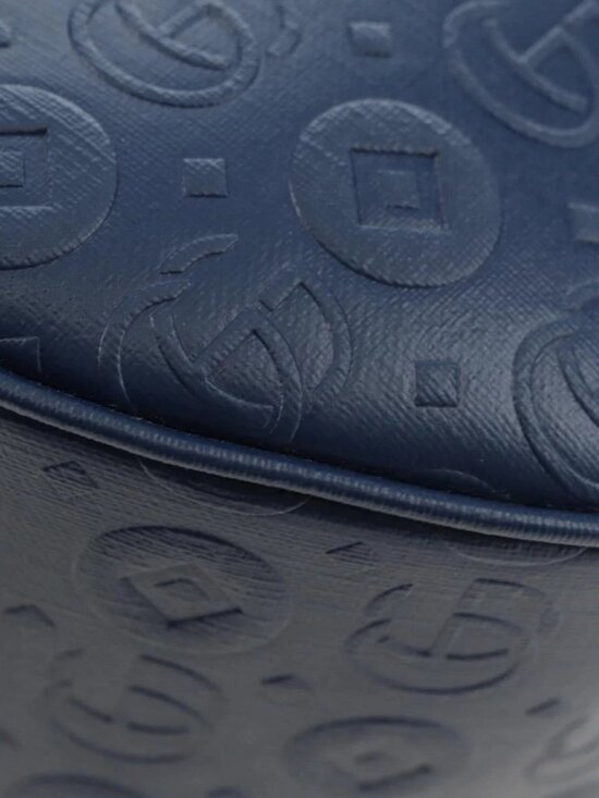 GUCCI Sherry Line Double G Backpack Leather Navy Silver Red 752358 Auth main image 12